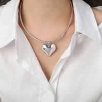 Casual Elegant Simple Style Heart Shape Titanium Steel Plating 18k Gold Plated Pendant Necklace sku image 1