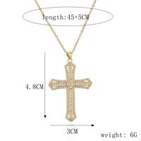 Ig Style Simple Style Cross Copper Plating Inlay Zircon Gold Plated Pendant Necklace sku image 4