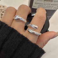 Wholesale Simple Style Solid Color Copper Plating Silver Plated Rings main image 5