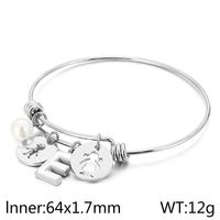 Style Simple Humain Lettre Acier Au Titane Plaqué Or 18K Coquille Bracelet En Masse sku image 5