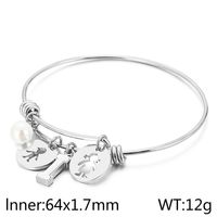 Style Simple Humain Lettre Acier Au Titane Plaqué Or 18K Coquille Bracelet En Masse sku image 9