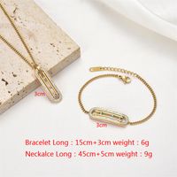 Hip-hop Oval Stainless Steel Plating Inlay Zircon Gold Plated Bracelets Necklace main image 2
