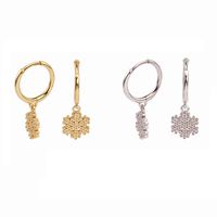 1 Pair Simple Style Flower Plating Sterling Silver Gold Plated Drop Earrings main image 1