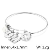 Style Simple Humain Lettre Acier Au Titane Plaqué Or 18K Coquille Bracelet En Masse sku image 13