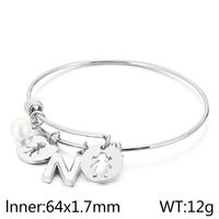 Style Simple Humain Lettre Acier Au Titane Plaqué Or 18K Coquille Bracelet En Masse sku image 14