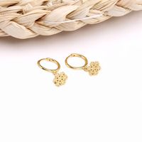 1 Pair Simple Style Flower Plating Sterling Silver Gold Plated Drop Earrings main image 5