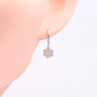 1 Pair Simple Style Flower Plating Sterling Silver Gold Plated Drop Earrings main image 4