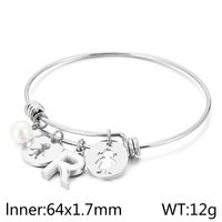 Style Simple Humain Lettre Acier Au Titane Plaqué Or 18K Coquille Bracelet En Masse sku image 18