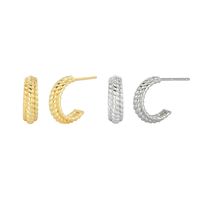 1 Pair Simple Style Waves Plating Sterling Silver Gold Plated Ear Studs main image 1