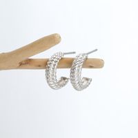 1 Pair Simple Style Waves Plating Sterling Silver Gold Plated Ear Studs main image 8