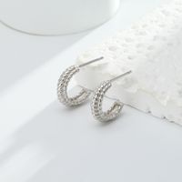1 Pair Simple Style Waves Plating Sterling Silver Gold Plated Ear Studs main image 4