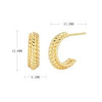 1 Pair Simple Style Waves Plating Sterling Silver Gold Plated Ear Studs sku image 2