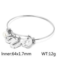 Style Simple Humain Lettre Acier Au Titane Plaqué Or 18K Coquille Bracelet En Masse sku image 21