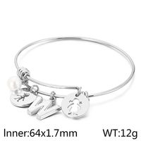 Style Simple Humain Lettre Acier Au Titane Plaqué Or 18K Coquille Bracelet En Masse sku image 23