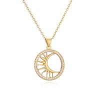 Ig Style Simple Style Star Moon Heart Shape Copper Plating Inlay Zircon Gold Plated Pendant Necklace main image 3