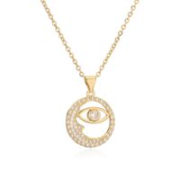 Ig Style Simple Style Star Moon Heart Shape Copper Plating Inlay Zircon Gold Plated Pendant Necklace main image 6