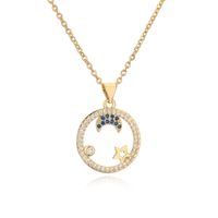 Ig Style Simple Style Star Moon Heart Shape Copper Plating Inlay Zircon Gold Plated Pendant Necklace main image 4