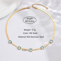 304 Stainless Steel 14K Gold Plated Elegant Classic Style Plating Hollow Out Inlay Square Butterfly Elephant Zircon Necklace sku image 3