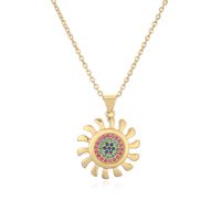Ig Style Simple Style Sun Heart Shape Crown Copper Plating Inlay Zircon Gold Plated Pendant Necklace main image 7