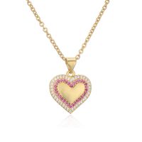 Ig Style Simple Style Sun Heart Shape Crown Copper Plating Inlay Zircon Gold Plated Pendant Necklace main image 5