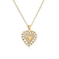 Ig Style Simple Style Sun Heart Shape Crown Copper Plating Inlay Zircon Gold Plated Pendant Necklace main image 6
