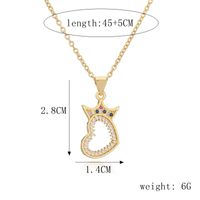Ig Style Simple Style Sun Heart Shape Crown Copper Plating Inlay Zircon Gold Plated Pendant Necklace sku image 2