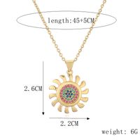 Ig Style Simple Style Sun Heart Shape Crown Copper Plating Inlay Zircon Gold Plated Pendant Necklace sku image 3