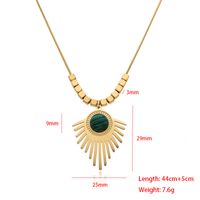 Casual Simple Style Triangle Round Eye Stainless Steel Epoxy Plating Inlay Artificial Gemstones Pendant Necklace main image 3