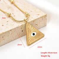 Casual Simple Style Triangle Round Eye Stainless Steel Epoxy Plating Inlay Artificial Gemstones Pendant Necklace main image 2