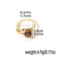 Elegant Retro Baroque Style Round Copper Plating Inlay Natural Stone Freshwater Pearl Zircon 18k Gold Plated Open Rings sku image 1