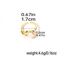 Elegant Retro Baroque Style Round Copper Plating Inlay Natural Stone Freshwater Pearl Zircon 18k Gold Plated Open Rings main image 2