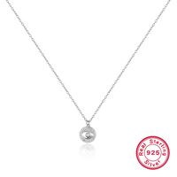 Simple Style Classic Style Devil's Eye Sterling Silver Plating Inlay Zircon 18k Gold Plated White Gold Plated Pendant Necklace sku image 2