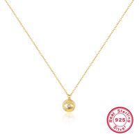 Simple Style Classic Style Devil's Eye Sterling Silver Plating Inlay Zircon 18k Gold Plated White Gold Plated Pendant Necklace sku image 1