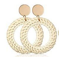 1 Pair Exaggerated Circle Sector Wood Handmade Women's Drop Earrings sku image 3