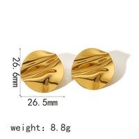 1 Pair Simple Style Quadrilateral Circle Heart Shape Polishing Plating 304 Stainless Steel 18K Gold Plated Ear Studs main image 3