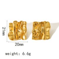 1 Pair Simple Style Quadrilateral Circle Heart Shape Polishing Plating 304 Stainless Steel 18K Gold Plated Ear Studs main image 4