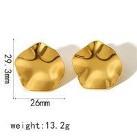 1 Pair Simple Style Quadrilateral Circle Heart Shape Polishing Plating 304 Stainless Steel 18K Gold Plated Ear Studs main image 5