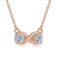 Simple Style Shiny Infinity Sterling Silver Plating Inlay Moissanite Rose Gold Plated Gold Plated Silver Plated Necklace main image 7