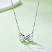 Simple Style Shiny Infinity Sterling Silver Plating Inlay Moissanite Rose Gold Plated Gold Plated Silver Plated Necklace main image 2