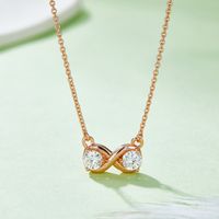 Simple Style Shiny Infinity Sterling Silver Plating Inlay Moissanite Rose Gold Plated Gold Plated Silver Plated Necklace main image 3