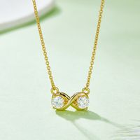 Simple Style Shiny Infinity Sterling Silver Plating Inlay Moissanite Rose Gold Plated Gold Plated Silver Plated Necklace main image 4