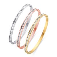 Simple Style Geometric Stainless Steel Plating Inlay Zircon Gold Plated Bangle main image 1