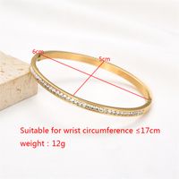 Simple Style Geometric Stainless Steel Plating Inlay Zircon Gold Plated Bangle main image 2
