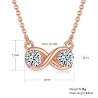 Simple Style Shiny Infinity Sterling Silver Plating Inlay Moissanite Rose Gold Plated Gold Plated Silver Plated Necklace sku image 1
