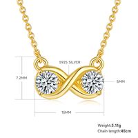 Simple Style Shiny Infinity Sterling Silver Plating Inlay Moissanite Rose Gold Plated Gold Plated Silver Plated Necklace sku image 2