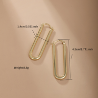 1 Pair Xuping Simple Style Commute U Shape Plating Alloy Copper Alloy 14k Gold Plated Earrings main image 2