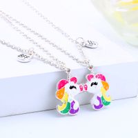 Cartoon Style Cute Animal Unicorn Alloy Girl's Pendant Necklace main image 5