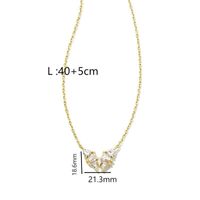 Copper IG Style Simple Style Plating Inlay Butterfly Zircon Pendant Necklace sku image 1