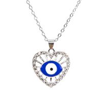 Ig Style Streetwear Devil's Eye Heart Shape Alloy Plating Hollow Out Inlay Rhinestones Women's Unisex Pendant Necklace main image 7