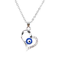 Ig Style Streetwear Devil's Eye Heart Shape Alloy Plating Hollow Out Inlay Rhinestones Women's Unisex Pendant Necklace sku image 4